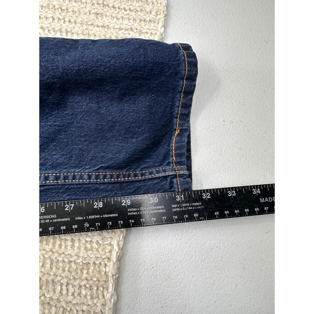 Levi 505 Mens Jeans Regular Fit Straight Leg Dark Wash Blue Denim Pants 30x31‎